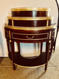 Pair of Russian Neoclassical Style Demilune End Tables or Nightstand Commodes - 2981246