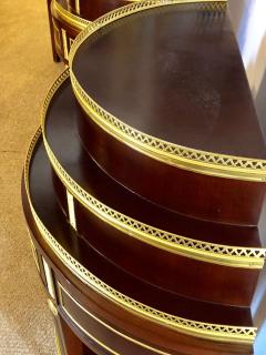 Pair of Russian Neoclassical Style Demilune End Tables or Nightstand Commodes - 2981247