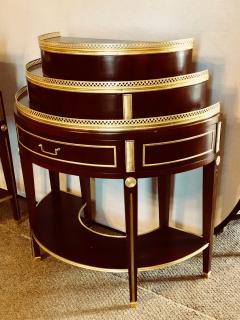 Pair of Russian Neoclassical Style Demilune End Tables or Nightstand Commodes - 2981248