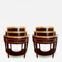 Pair of Russian Neoclassical Style Demilune End Tables or Nightstand Commodes - 2988647