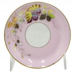 Pair of Russian Pink Kusnetzoff Porcelain Teacups - 4668545
