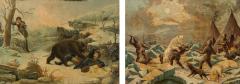 Pair of Rustic Adirondack Hunt Scene Pictures - 4539916