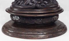 Pair of Rustic Black Forest Carved Walnut Candelabras - 4200761