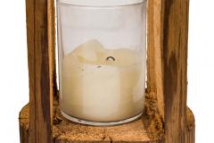 Pair of Rustic Carved Wooden Lanterns - 4671604