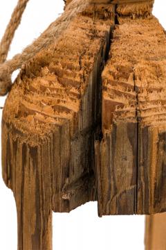 Pair of Rustic Carved Wooden Lanterns - 4671606