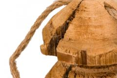 Pair of Rustic Carved Wooden Lanterns - 4671607