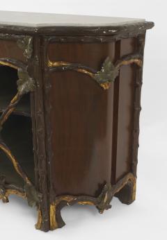 Pair of Rustic Continental 19th Cent Painted and Gilt Trimmed Commodes - 637219