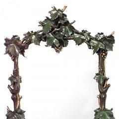 Pair of Rustic Continental Carved Grape and Leaf Design Wall Mirrors - 4626205