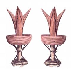 Pair of Rustic Continental Style Twig Vases - 4662149