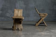 Pair of Rustic Folk Art Chairs France Early 20th Century - 3954480