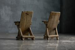 Pair of Rustic Folk Art Chairs France Early 20th Century - 3954493