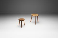 Pair of Rustic Oak Side Tables France 1950s - 4292184