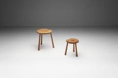 Pair of Rustic Oak Side Tables France 1950s - 4292186
