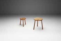 Pair of Rustic Oak Side Tables France 1950s - 4292187