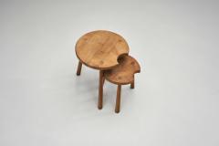 Pair of Rustic Oak Side Tables France 1950s - 4292188