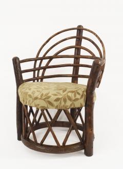 Pair of Rustic Old Hickory Apache Round Back Arm Chairs - 558664