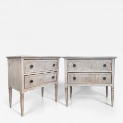 Pair of Rustic Painted Wood Swedish Commodes - 4509283