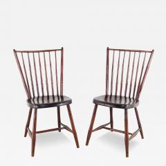 Pair of Rustic Provincial Ash Windsor Chairs circa 1820 probably England - 3504597