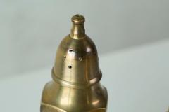 Pair of Salt and Pepper Shakers in Patinated Brass Mid 20th Century - 4582456