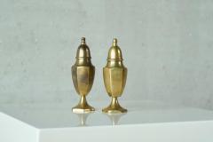Pair of Salt and Pepper Shakers in Patinated Brass Mid 20th Century - 4582460