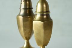 Pair of Salt and Pepper Shakers in Patinated Brass Mid 20th Century - 4582464