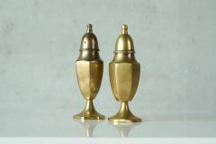 Pair of Salt and Pepper Shakers in Patinated Brass Mid 20th Century - 4582487