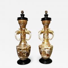 Pair of Satsuma table lamps Japan end of the 19th Century - 913800