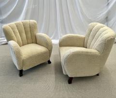 Pair of Scandinavian Art Deco Lounge Chairs Sheepskin Sweden 1930s - 2686635