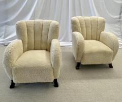 Pair of Scandinavian Art Deco Lounge Chairs Sheepskin Sweden 1930s - 2686637