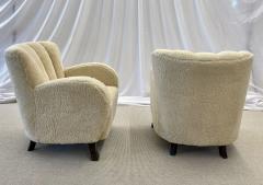Pair of Scandinavian Art Deco Lounge Chairs Sheepskin Sweden 1930s - 2686645