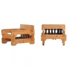 Pair of Scandinavian Brutalist style Pine Armchairs C 1965  - 4610658