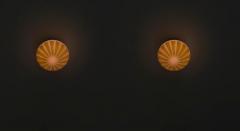 Pair of Scandinavian Flushmount Ceiling Lamps 1950s - 2203402