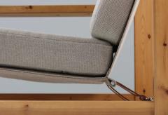 Pair of Scandinavian Lounge Chairs in Pine 1970s - 1143577