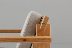 Pair of Scandinavian Lounge Chairs in Pine 1970s - 1143578