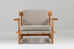 Pair of Scandinavian Lounge Chairs in Pine 1970s - 1143582