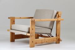 Pair of Scandinavian Lounge Chairs in Pine 1970s - 1143583