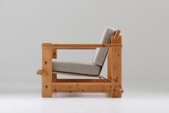 Pair of Scandinavian Lounge Chairs in Pine 1970s - 1143584