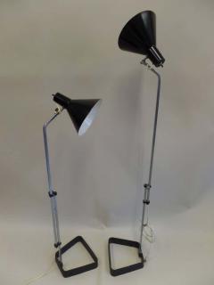 Pair of Scandinavian Mid Century Modern Height Adjustable Floor Lamps - 1759619