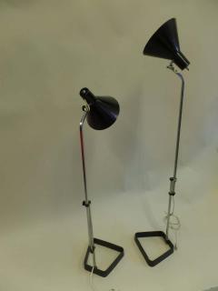 Pair of Scandinavian Mid Century Modern Height Adjustable Floor Lamps - 1759621