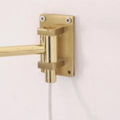 Pair of Scandinavian Modern Adjustable Brass Wall Lamps EW Sweden 1970s - 4597212