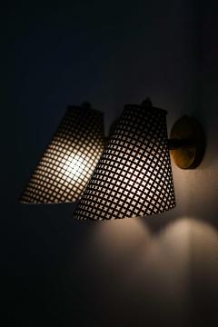 Pair of Scandinavian Modern Brass Wall Lamps 1950s - 4632606