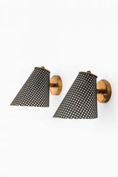 Pair of Scandinavian Modern Brass Wall Lamps 1950s - 4633026