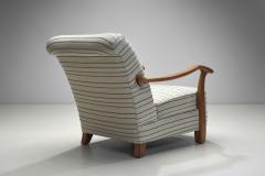 Pair of Scandinavian Modern Striped Armchairs Sweden Mid 20th Century - 3871796