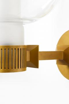 Pair of Scandinavian Modern Wall Lamps in Glass Lacquer and Metal 1950s - 4642759