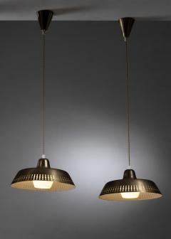 Pair of Scandinavian Modern brass pendants - 4400954