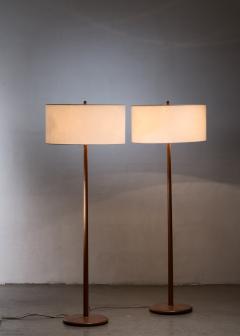 Pair of Scandinavian Modern teak floor lamps - 2340014