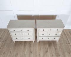 Pair of Scandinavian Painted Chests with Carved Details circa 1920 - 4223373