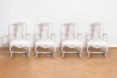 Pair of Scandinavian Rococo Style Painted Armchairs - 3722414