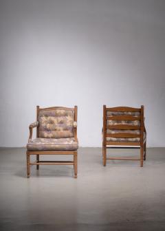 Pair of Scandinavian pine Gripsholm armchairs - 1975361