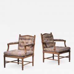 Pair of Scandinavian pine Gripsholm armchairs - 1977473